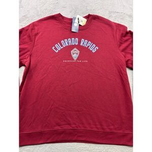 MLS Colorado Rapids‎ Mens 2XL Burgundy Crewneck Sweatshirt Colorado For Life NEW